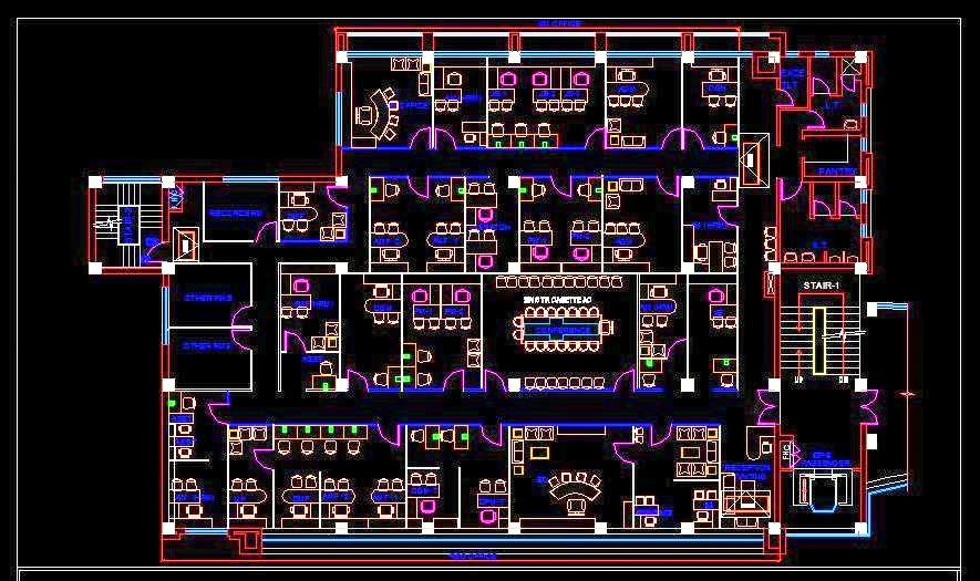 Office Layout DWG Executive Floor- Cabins, Confrerence Rooms & Utility